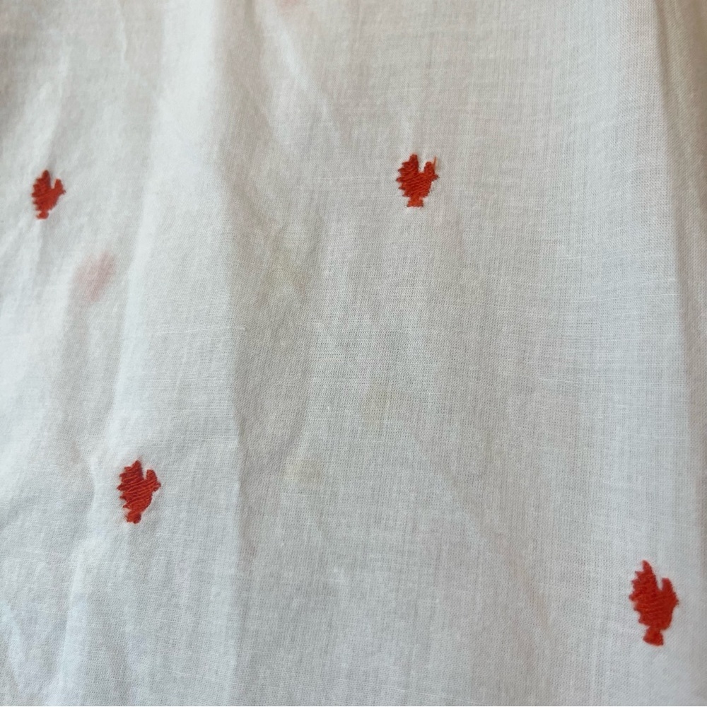 Ann Taylor Loft Rooster blouse M White Relaxed Popover Lightweight cotton top - Picture 5 of 8